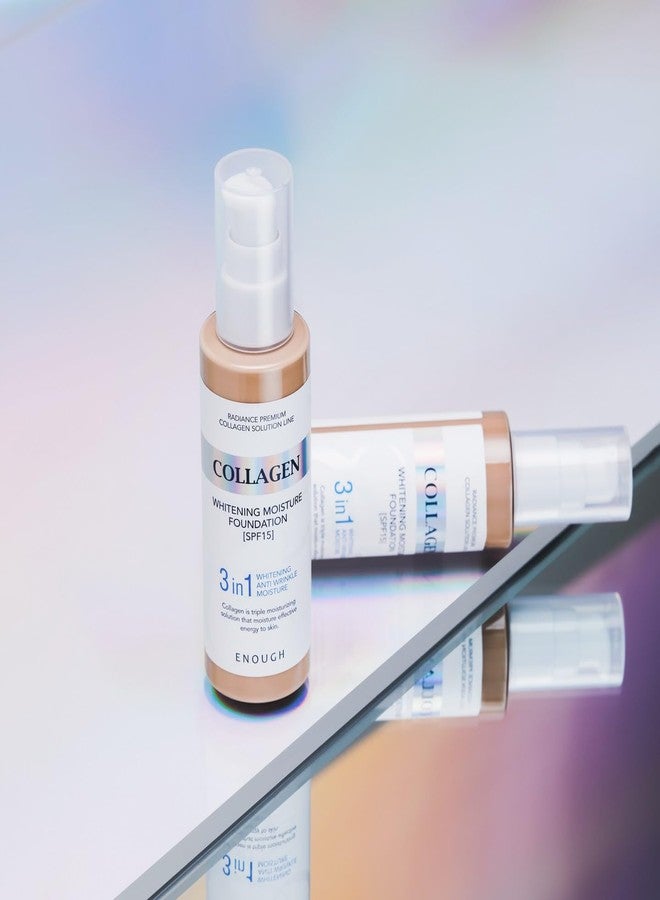 Enough Collagen 3in1 Whitening Moisture Foundation SPF15, 3.38 fl oz/ 100ml - Brightening, Moisturizing, Anti-Aging, Korean Skin Care Makeup (#23 Natural beige, 3.38 fl oz / 100ml) - Image 2